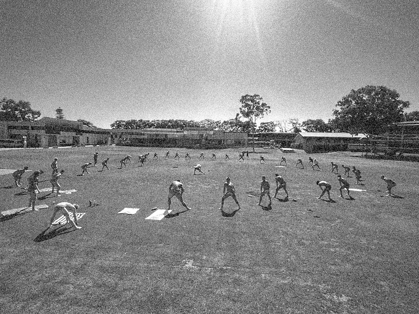 A team training on a field